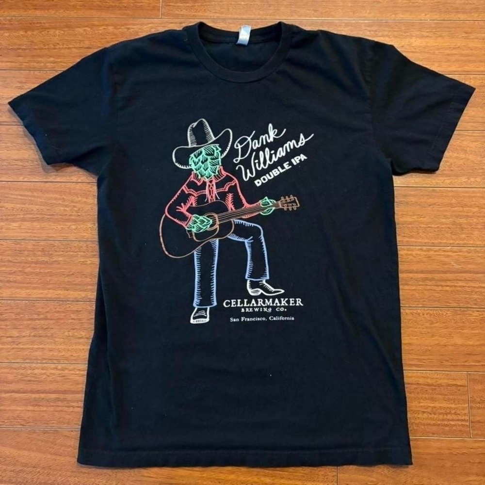 Cellarmaker Brewing Dank Williams Double IPA Graphic T-Shirt Black Small